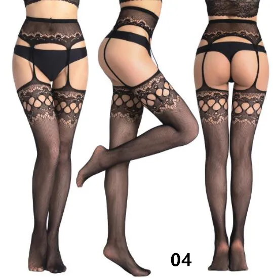 Shengrenmei Super Tights 2019 NEW Sexy Stockings Women Embroidery Open Crotch Pantyhose Oversize Popular Female Garter Lingerie