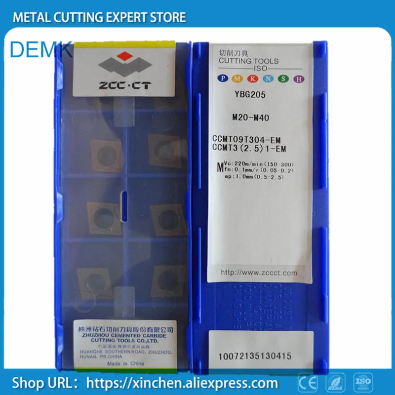 

Knife ZCC CCMT09T304 EM YBG205 ZCC.CT for Mechanical lathe Carbide Blade Insertion External Cutting CNC 10pcs