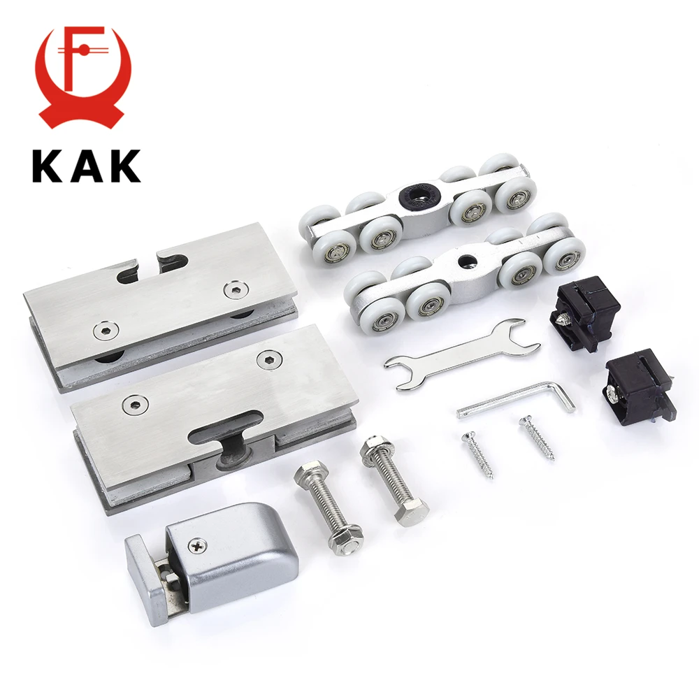 KAK Stainless Steel Glass Hanging Wheels 100KG Glass Sliding Door Rollers Bedroom Meeting Room Wardrobe Door Roller Wheels