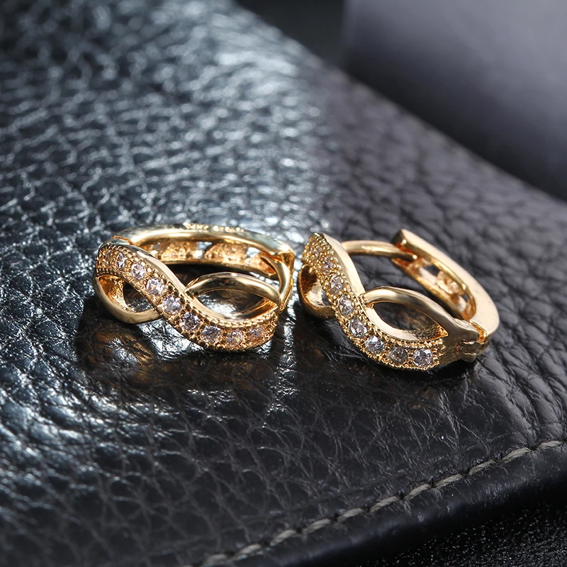 Small Hoop Earrings For Women Rose Gold Plated Earring AAA Zirconia Women\'s Jewelry Best Gifts Bijoux Jewelry E053