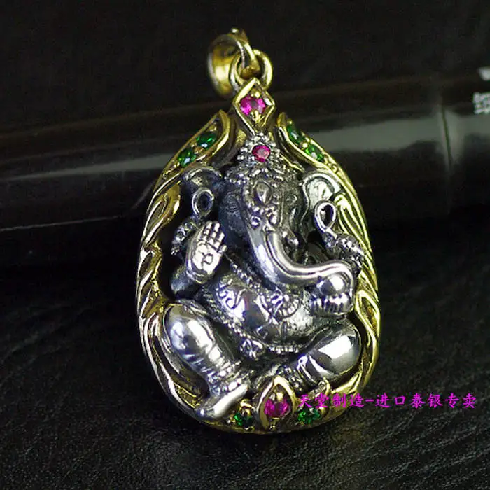 

Thai imports, trunk trunk the god of wealth Buddha Thai silver pendant