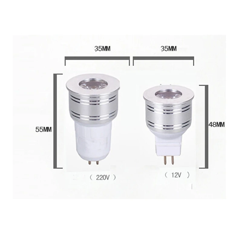 10pcs/Lot Ultra Bright 1W 3W  GU10 MR16 E27  LED Bulb 85-265V Led Spotlights Warm/Natural/Cool White Lamp 110V 220V DC 12V