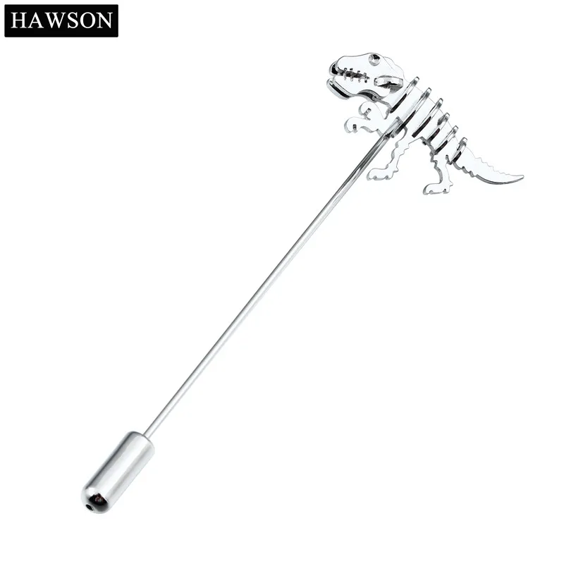 

HAWSON Dinosaur Pattern Brooches Pin Silver Color Bone Brooch Jewelry Pins For Mens Party Shirt