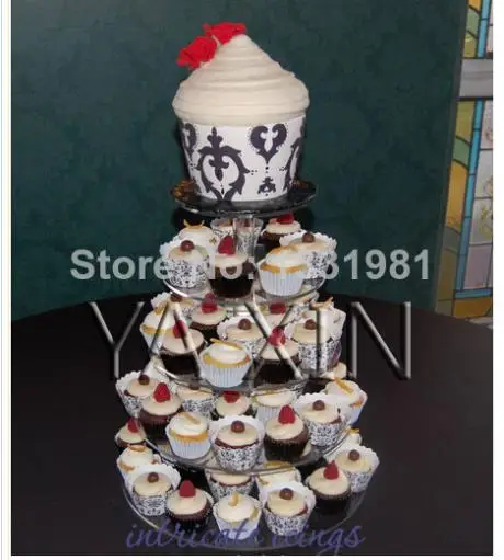 

Package mail clear 4 mm thick round 5 layer is beautiful beautiful acrylic cupcakes wedding decoration