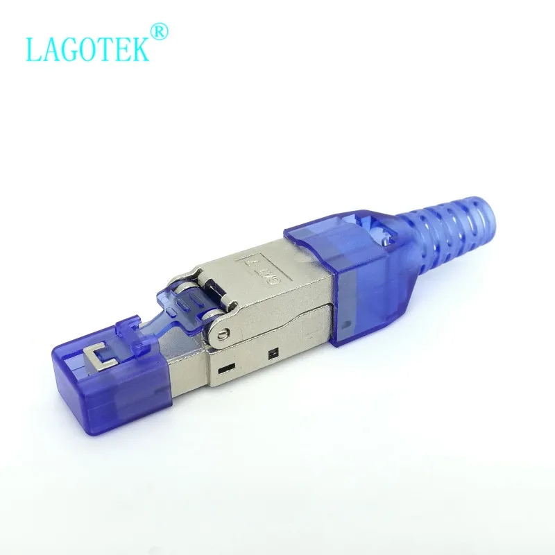 Imagem -04 - Conector Modular Rj45 Cat Cat6a Blindado sem Ferramentas Conector Cat7 Plug Cat7 22 23 24awg 10 Pcs Lot