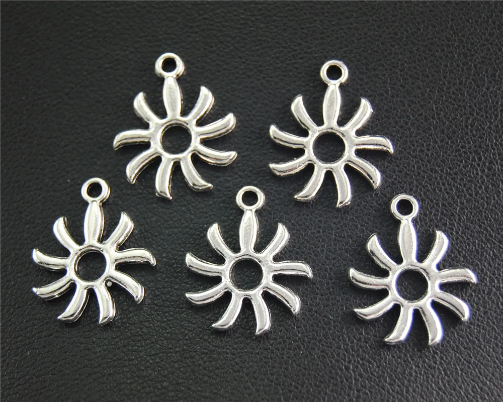 50pcs  Silver Color Sun And Cloud Charm Handmade Pendants Jewelry Findings  A2050/A2051