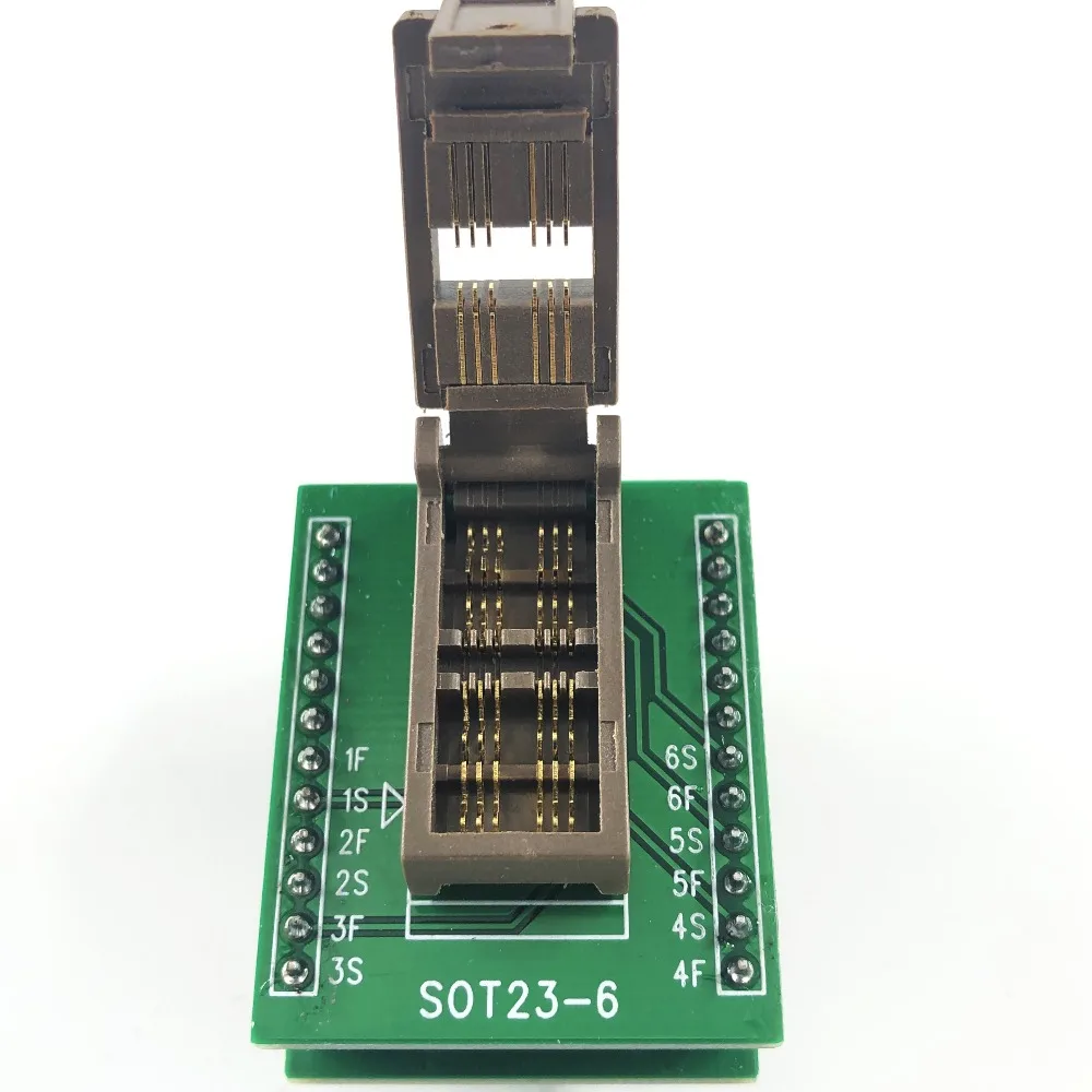 

SOT23-6L-1.7 Burn in socket pin pitch 0.95mm IC body size 1.7mm clamshell test programming adapter Kelivn ZIF ada