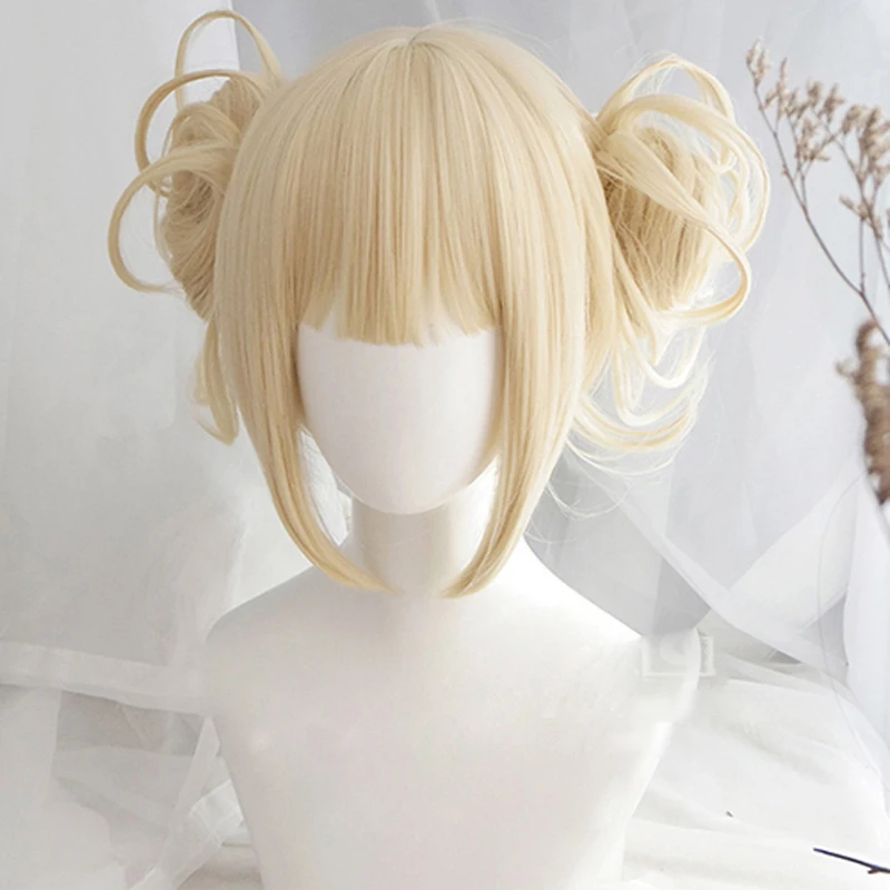 

Himiko Toga короткий светло-русый синтетический чип хвостики термостойкий косплей костюм парик + шапочка для парика