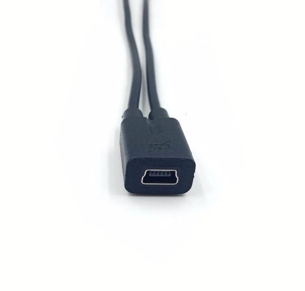 مصغرة USB 1 إلى 2 Y الفاصل كابل ، أوسب 2.0 ميني 5 دبوس أنثى إلى ذكر + المصغّر usb الذكور تحويل عالية السرعة كابل شحن الحبل