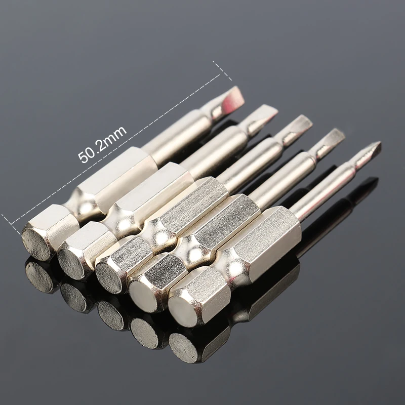 

5PCS/Set 50mm Magnetic Triangle Screwdriver Bits Tools S2 Steel 1/4" Hex Shank Screwdrier Set 1.8/2.0/2.3/2.7/3.0mm