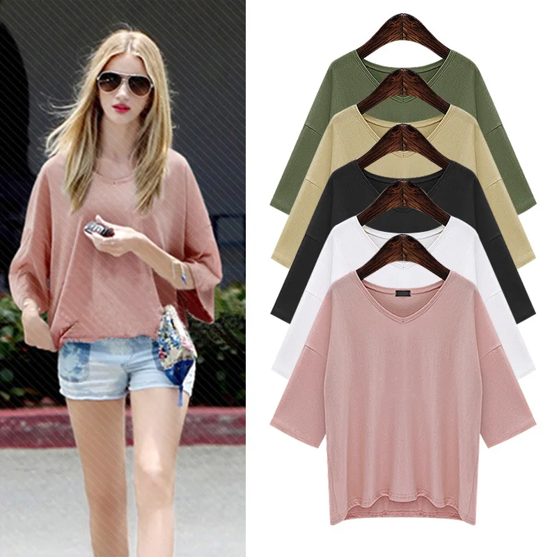 

Summer Womens Cotton Modal Blouse Half Sleeve V-Neck Blouse Female Tops Comfortable High Quality