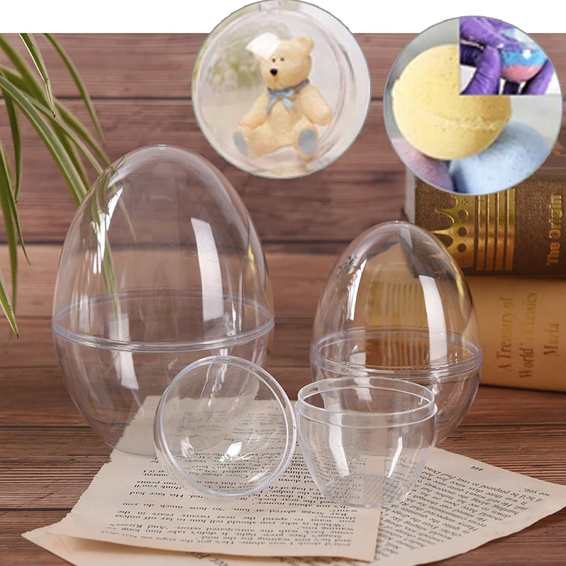 1Pc DIY Bath Bomb Mold Plastic Clear Mould Reusable Eggs Shape Crafting Home Hotel Decor For Christmas Gift Bath Care Tool