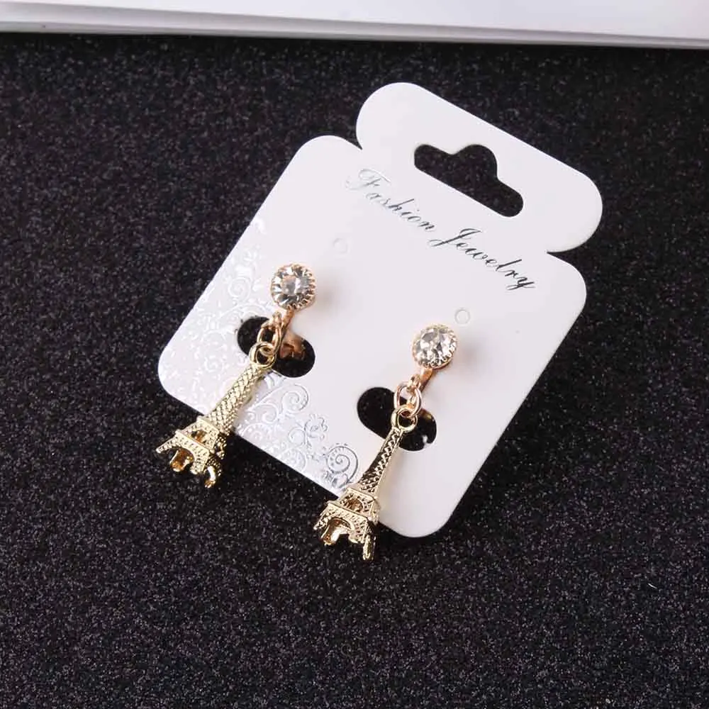 High Quality Eiffel Tower shape Clip on Earrings Without Piercing for Girls Party Needn\'t Ear Hole for Girls Party Jewelry