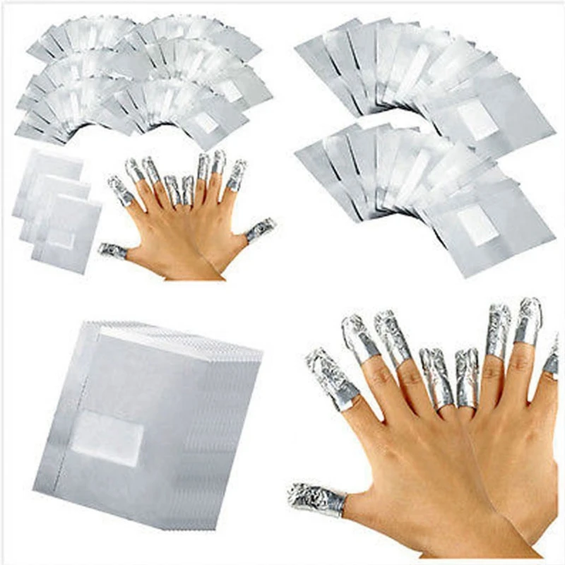 50-200 Pcs Nägel Aluminium Folie Nagel Einweichen Acryl Gel Polieren Tasche Entferner Kreative Beliebte Praktische Wraps nagel Entfetter