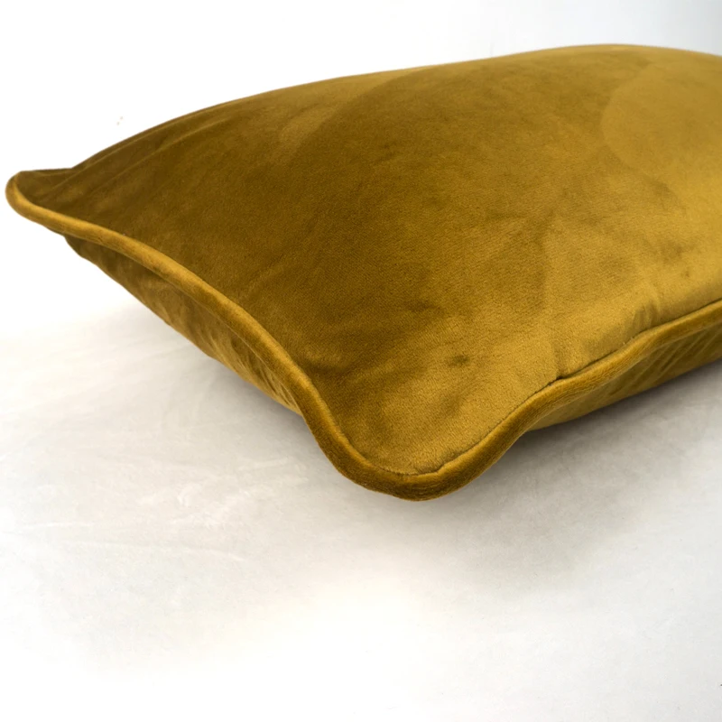 Soft Luxury Brown Gold Velvet Cushion Cover Pillow Case Bed Sofa Pillow Cover Piping Design No Balling-up Without Stuffing