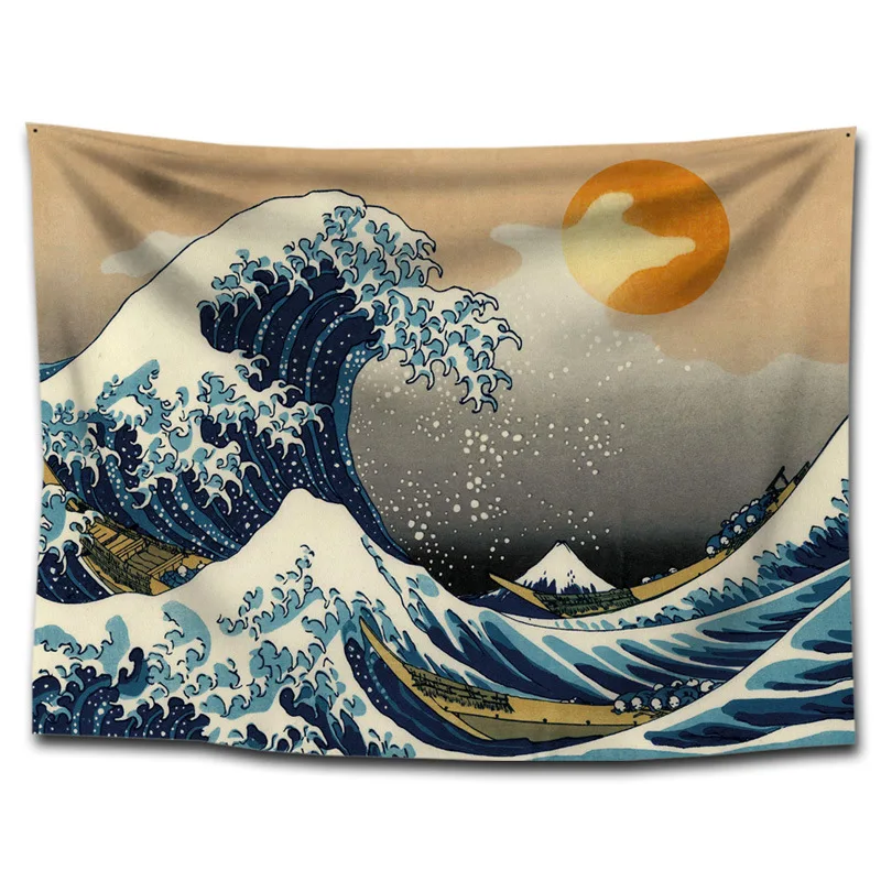 

Japanese Ukiyo-e Tapestry Nordic Hanging Cloth Sofa Towel Background Cloth Home Picture Decorative Tablecloth