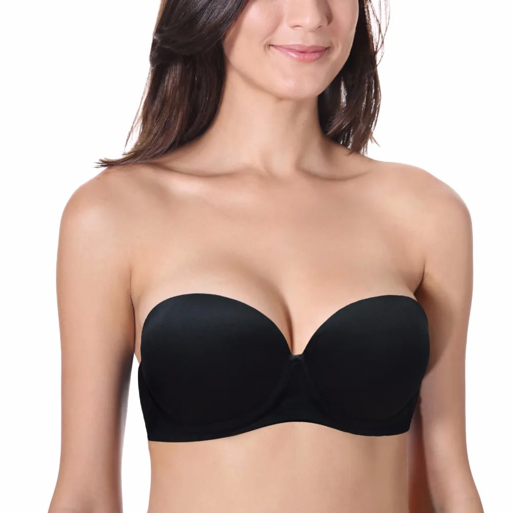 YANDW Sutiãs auto-adesivos sem alças para mulheres, Smooth Push Up Halter, Sutiãs sexy, preto e branco nu, Magic 1/2 Cups, novo, 70 75 80 85 90 A B