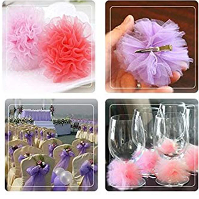 15cm 24Yards Lace Tulle Roll Apparel Sewing and Fabric Wedding Decoration Party Chair Sash Bow Table Runner Decoration Ribbon