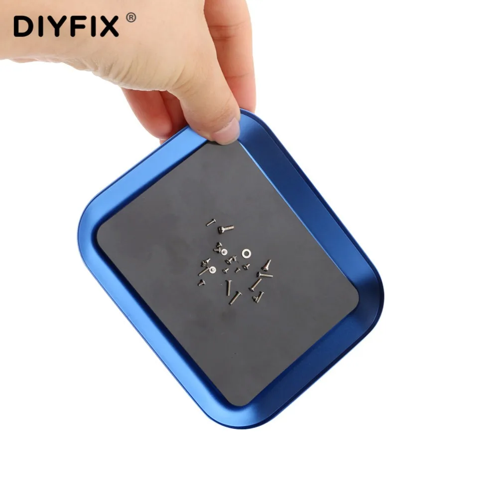 DIYFIX Aluminium Alloy Mini Magnetic Screw Tray Plate Screw Storage Tray for RC Car Truck RC Model Electronics Repair Hand Tools