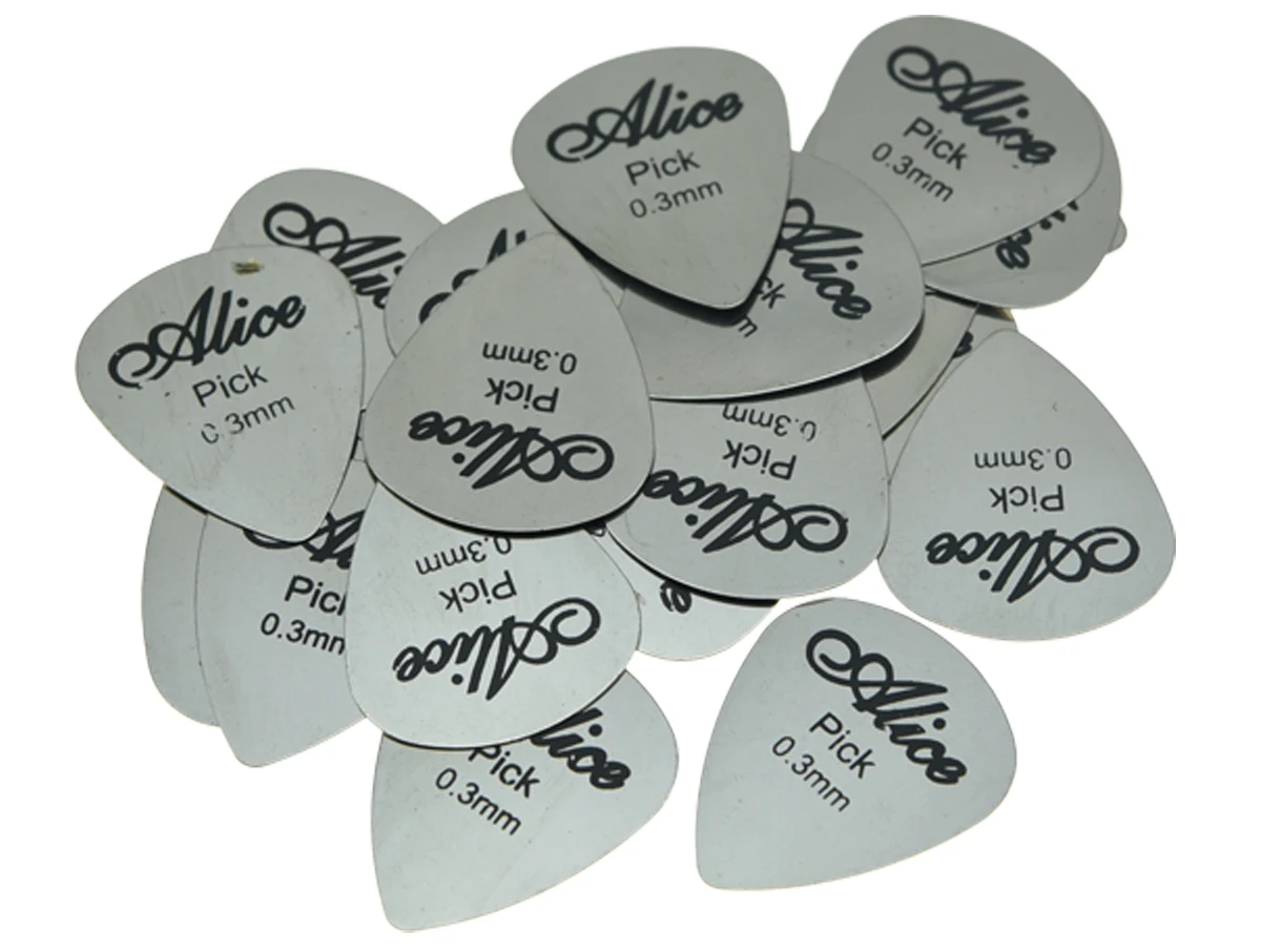 30pcs Alice Metal Guitar Pick Picks Stainless Steel Plectrums 0.3mm Thickness