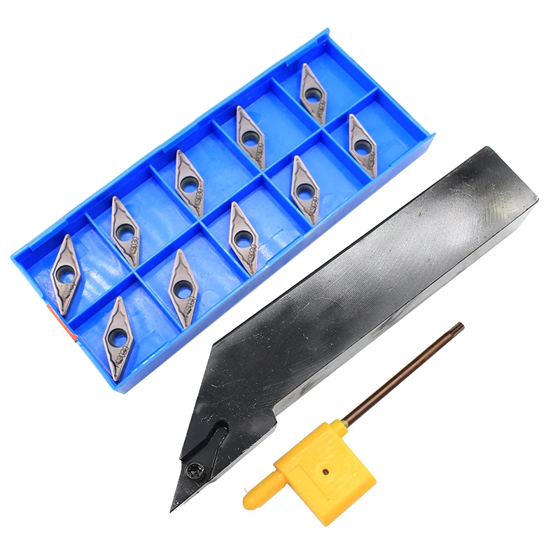 1PCS SVJCR2525M16 + 10PCS VCMT160408 HMP PC9030 CNC Tool Blade Lathe Turning Tool Carbide Insert Tool Holder Blade set