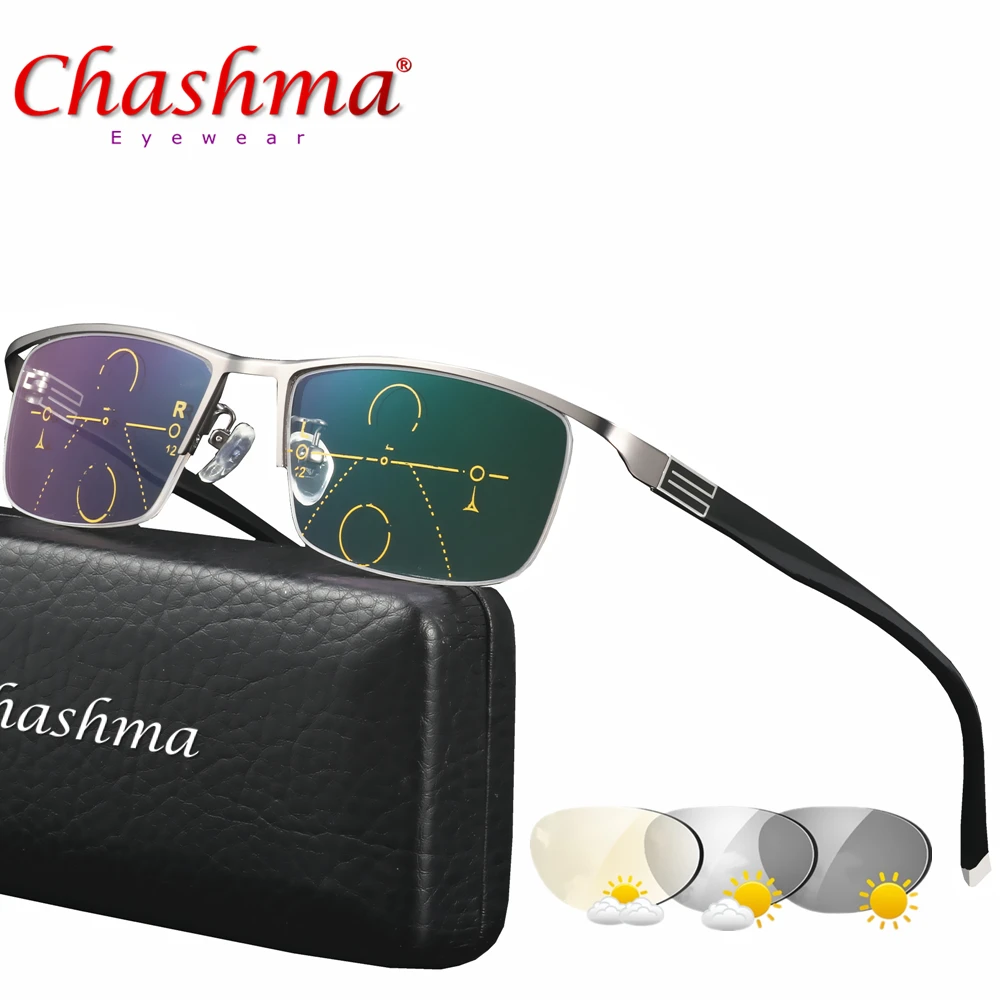 CHASHMA Adjustable Vision Bifocal Transition Sun Photochromic Progressive Reading Glasses Multifocal Eyeglasses +1 1.25 1.5 1.75