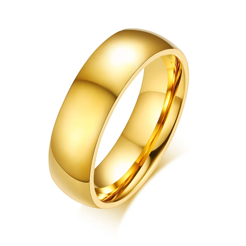 Vnox Gold-farbe Hochzeit Bands Ring für Frauen Männer Schmuck 6mm Edelstahl Verlobungsring Us-größe 5 zu 13