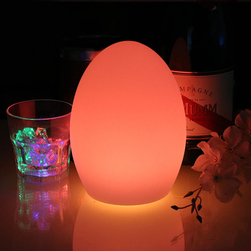 24Key Remote Control RGB LED Egg Bar Table Lamp Dining Room Rechargeable Decoration 16-Color Light LED Lamp Christmas Gift