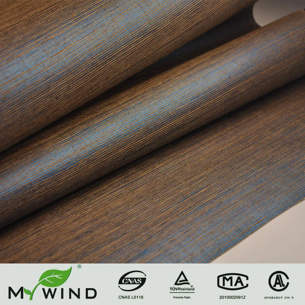 navy blue metallic brown  wall paper  weave wallcovering textured natural fabric sisal wallpaper for living room home decoration