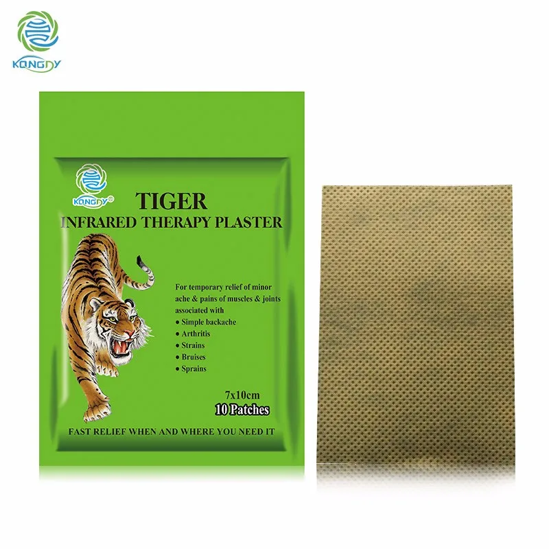 KONGDY Health Care Tiger Capsicum Plaster 10 Pieces/Bag 7*10 CM Medical Pain Relief Patch for Back/Neck/Arthritic Pain and Ache