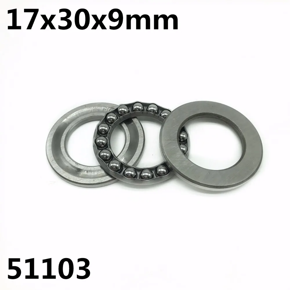 2Pcs 51103 17x30x9mm Axial Thrust Ball Bearings 8103 High quality