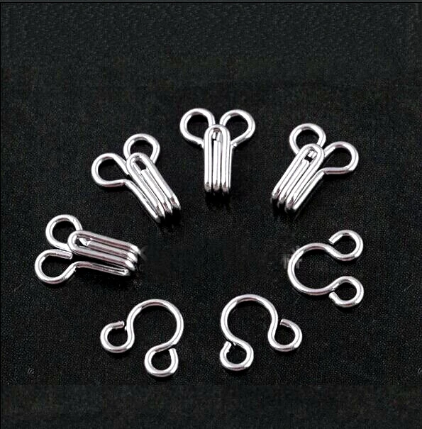 10sets clothes hook for bra and underwear, hooks and eyes, small sewing hook for pants and skirt, 0#,1#,2#, HE-002