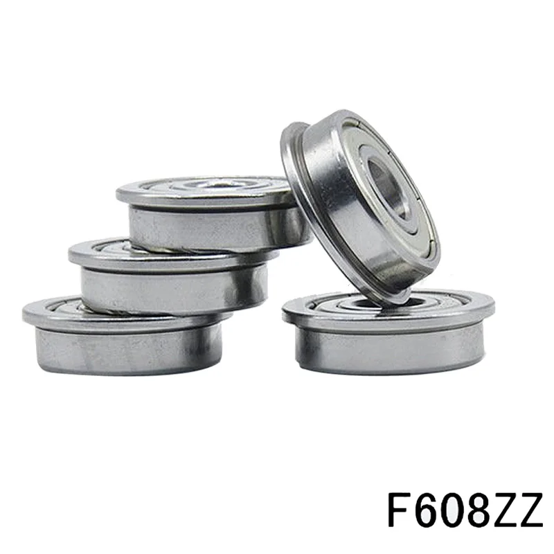 4pcs F608ZZ Flange Ball Bearing 8*22*7 mm Metric Flanged Bearing Mechanical Replace