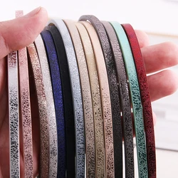 5 Root 1Meter x 5mm Flat PU Leather Cord & Rope Diy Jewelry Findings Accessories Fashion Jewelry Making Materials for Bracelet