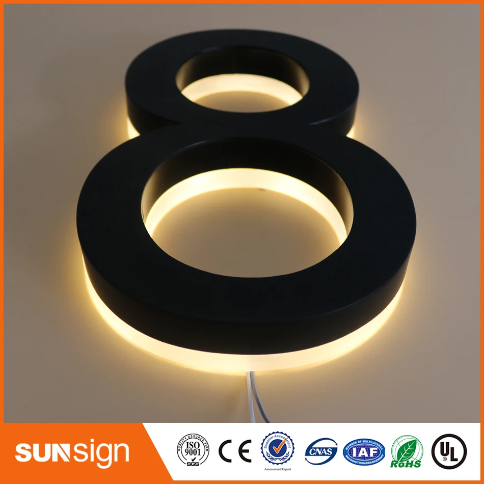 

H 35cm Wholesale outdoor advertising 3D letters signage backlit Stainless steel led letter signs