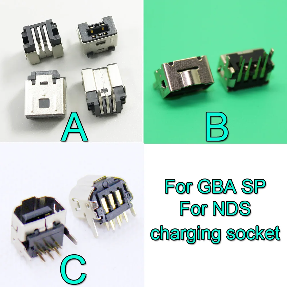 

2x For NDS GBASP Power Connector Jack Charging Port Link Socket For Game boy Advance SP GBA SP