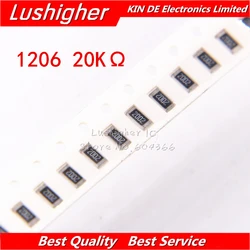 100PCS 1206 SMD Resistor 1% 20K Ohm 203 20Kohm 2002