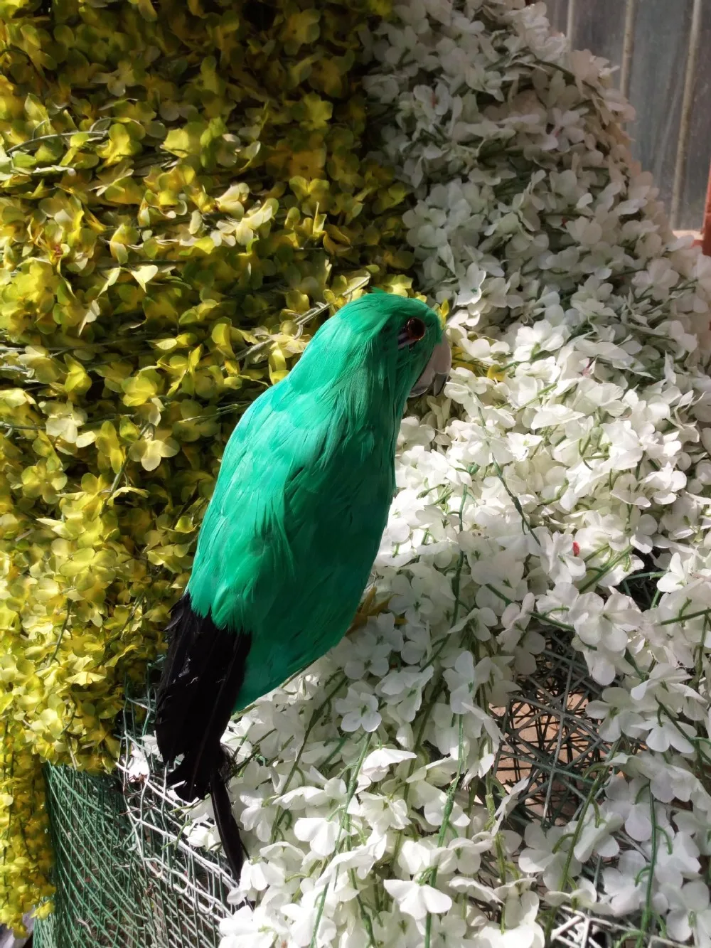 

large 40cm green coloured feathers bird parrot model foam&feathers pastoral handicraft,home decoration gift a1997