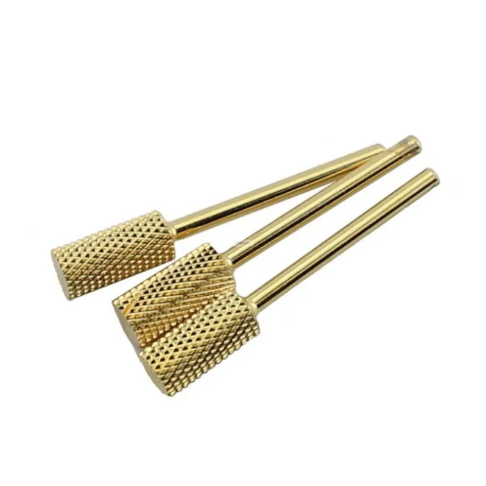 1Pc Gold Nail Boor Glad Top Burr Elektrische Manicure Apparaat Hoofd Polish Accessoires Uv Led Hardware Gereedschap