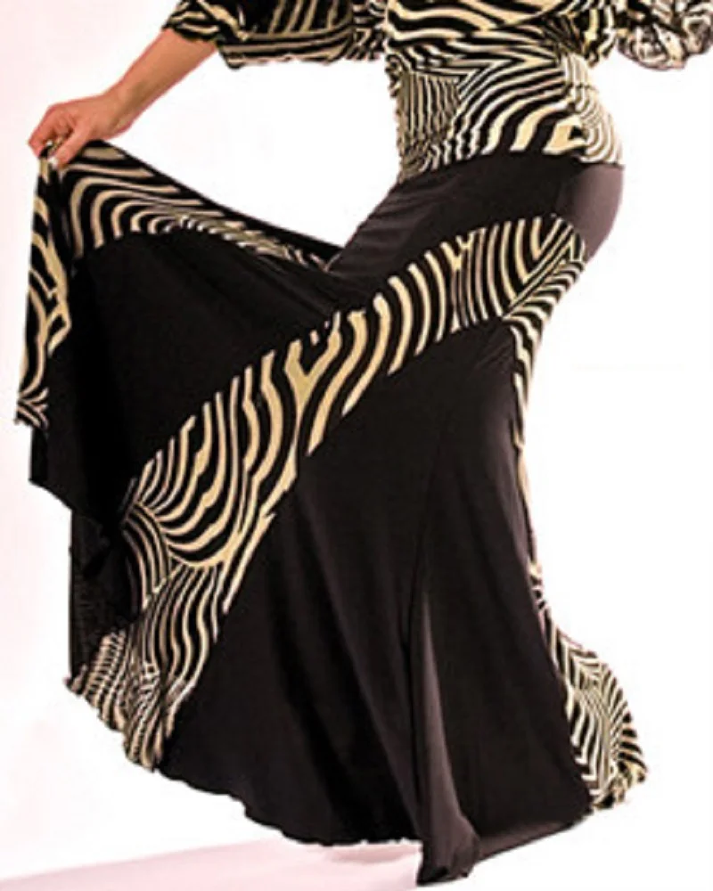 

Ballroom dance modern dance zebra print skirt coffee zebra and black zebra print 09M003