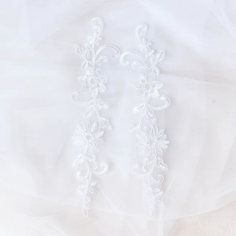Embroidered Lace Applique, Lace Trim for Wedding Dress, Colorful DIY Accessories, 33x8cm, 10 Pcs