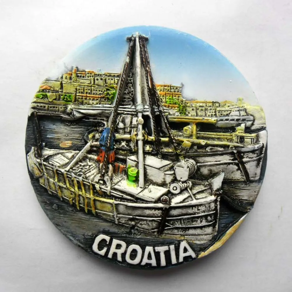 

BABELEMI 3D Mediterranean Croatia Fridge Magnet Souvenir Resin Magnets for Refrigerators Home Decoration Accessories