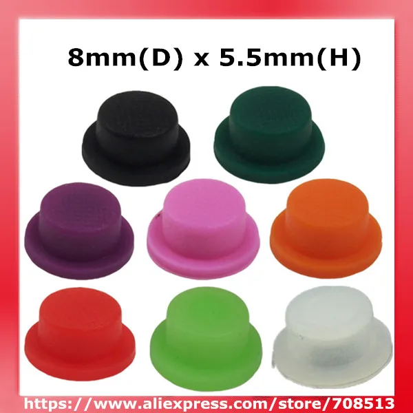 8mm(D) x 5.5mm(H) Silicone Tailcaps - 10pcs