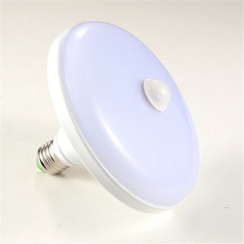 

1Pcs UFO Shape LED Bulb 20W 30W 35W Auto Detector E27 220V LED Spotlight PIR Infrared Motion Sensor Smart LED Lamp Night Light