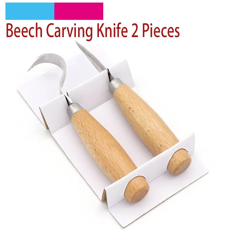 

2pcs/set Stainless Steel Wood carving Cutter Woodwork Sculptural DIY Wood Handle Root Spoon Carving Knife Woodcut Tools Kit