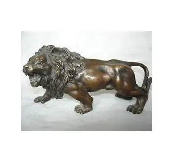 

Art Bronze Decoration Crafts Brass Old 4.8" Copper Bronze Collectible bronze lion statue Statue Door Knocker