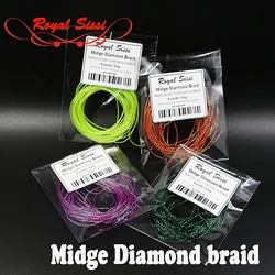 1pack 4yards midge diamond braid micro mylar tubes fly tying materials sparkling chironomid body braid for small flies &midges