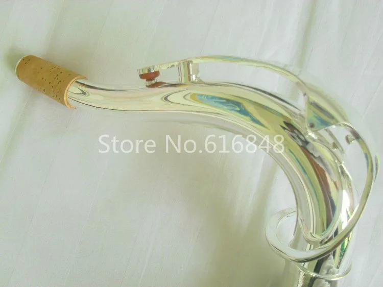 Bb Tenor Saxophone Bend Neck Brass Material Silver Plated Surface New Musical Instrument Accessories 27.5mm 