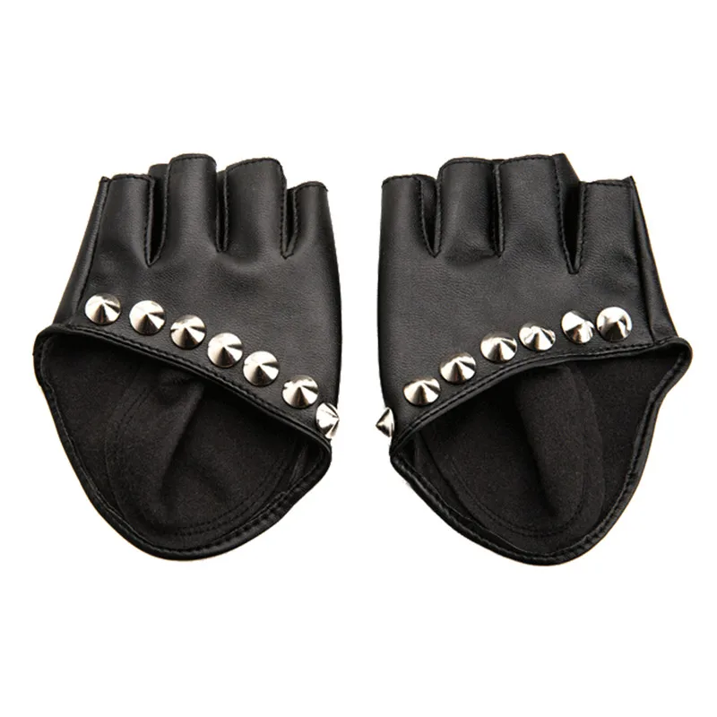 

Female Gloves 2017 Fashion Women PU Leather Motorcycle Bike Car Fingerless Performances Gloves Fingerless Gloves for Fitness