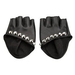 Guantes de cuero sintético para mujer, Manoplas sin dedos para motocicleta, coche y Fitness, 2017